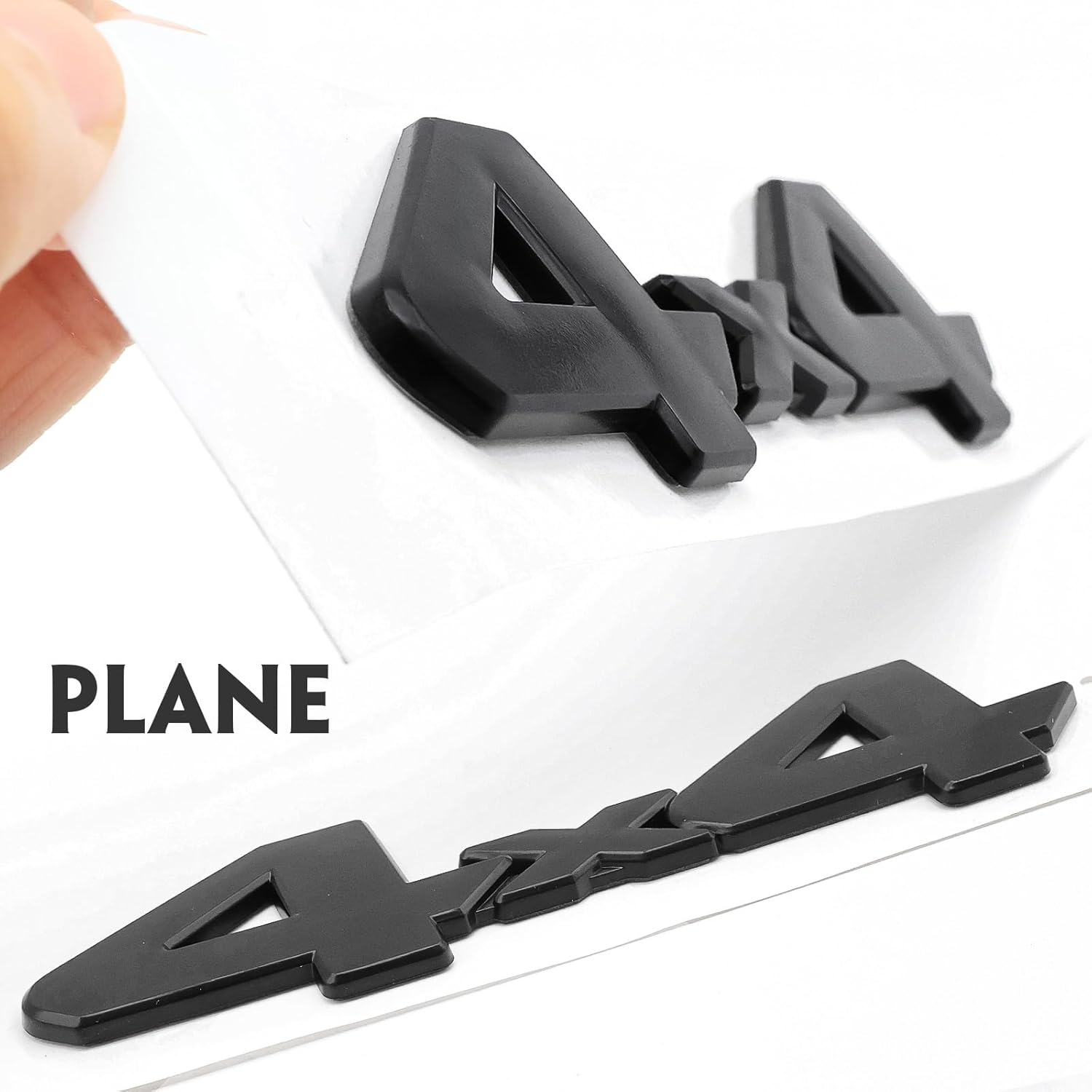 VIVFAN Calcomanía de emblema de 4 x 4 pulgadas, color negro, para guardabarros laterales y traseros con adhesivo de cobertura completa para