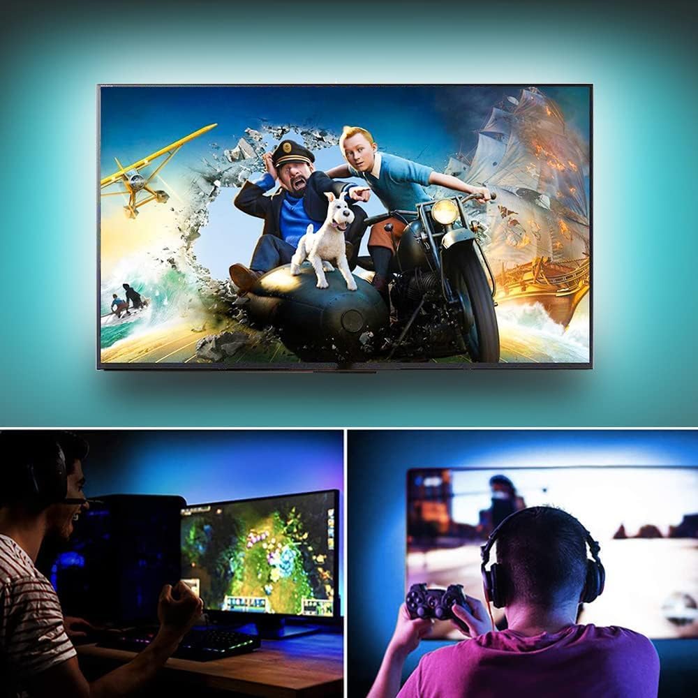 Luces LED para retroiluminación LED de TV, tira de luces LED RGB de 8.2 pies para luces de TV detrás, tira de luz LED USB para TV de 32 a 43