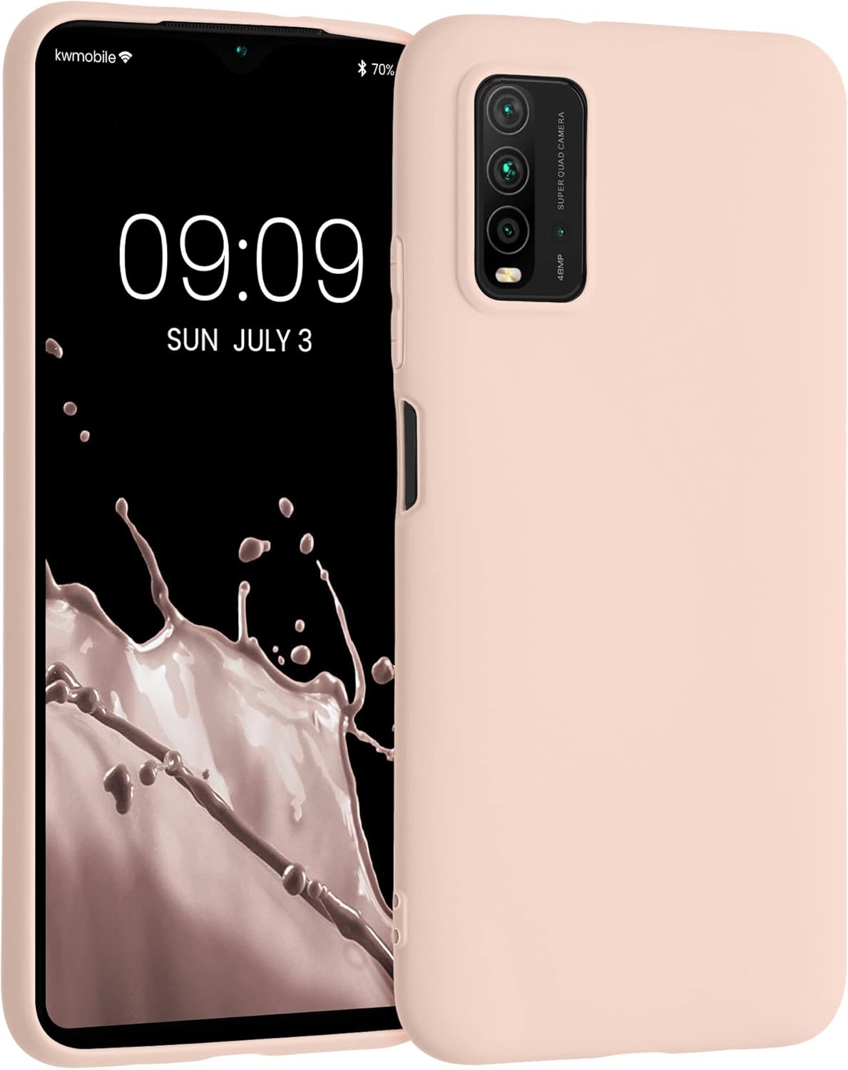 kwmobile Funda compatible con Xiaomi Redmi 9T – Funda protectora de silicona TPU suave y delgada – remolino de coco