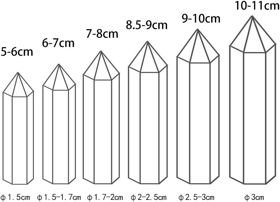 Runyangshi – 8 varitas curativas de cristal natural, varitas de cristal curativo de un solo punto, piedras de chakra reiki de 6 facetas, prisma de
