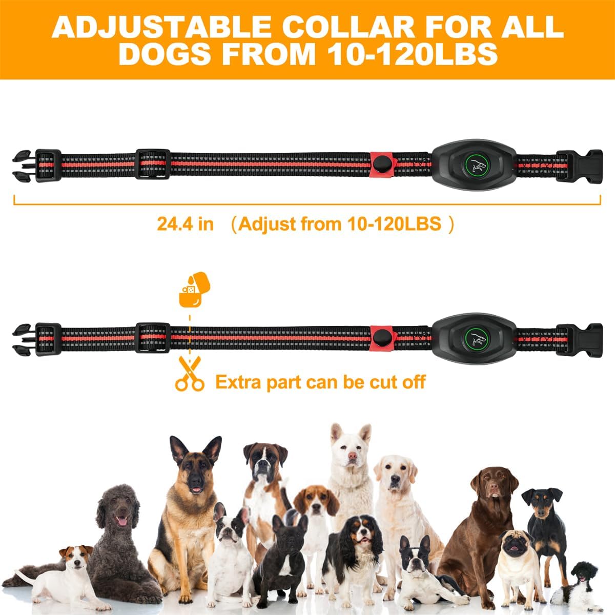 Collar antiladridos 2 en 1 con alcance remoto de 1300 pies, collar de entrenamiento para perros, collares de choque impermeables, 3 modos de