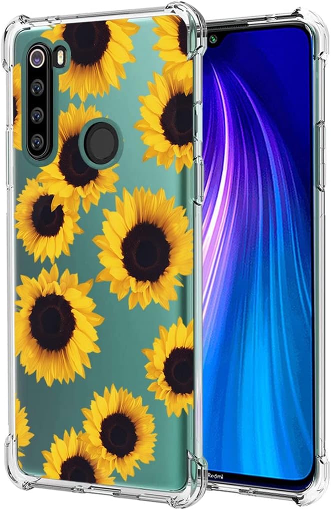 Yerebel Funda para Redmi Note 8 (20192021) M1908C3JH M1908C3JGG Linda funda, funda de silicona suave TPU transparente flexible para Xiaomi Redmi