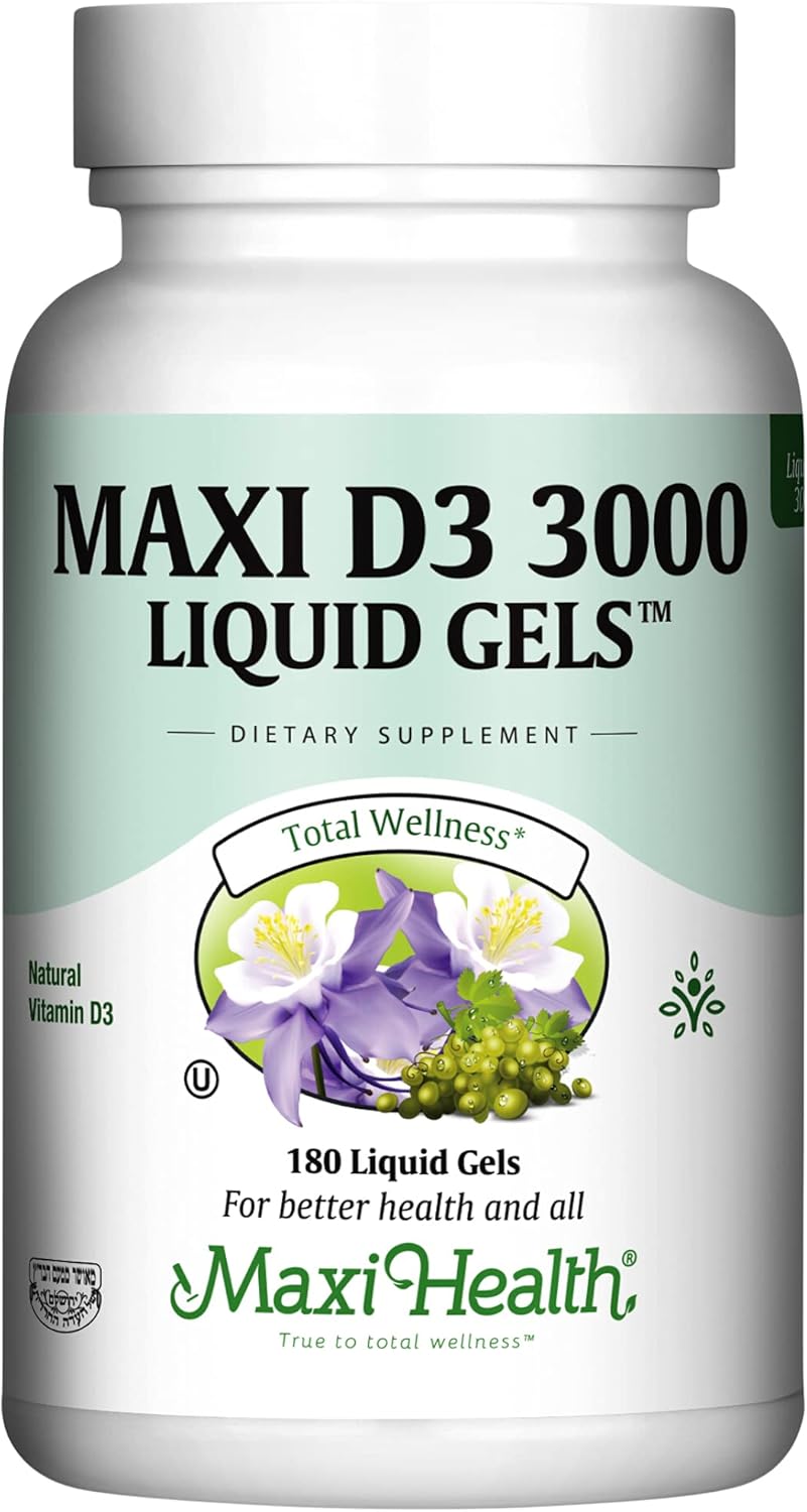 Maxi Health D3 3000 (180 geles líquidos, geles líquidos)