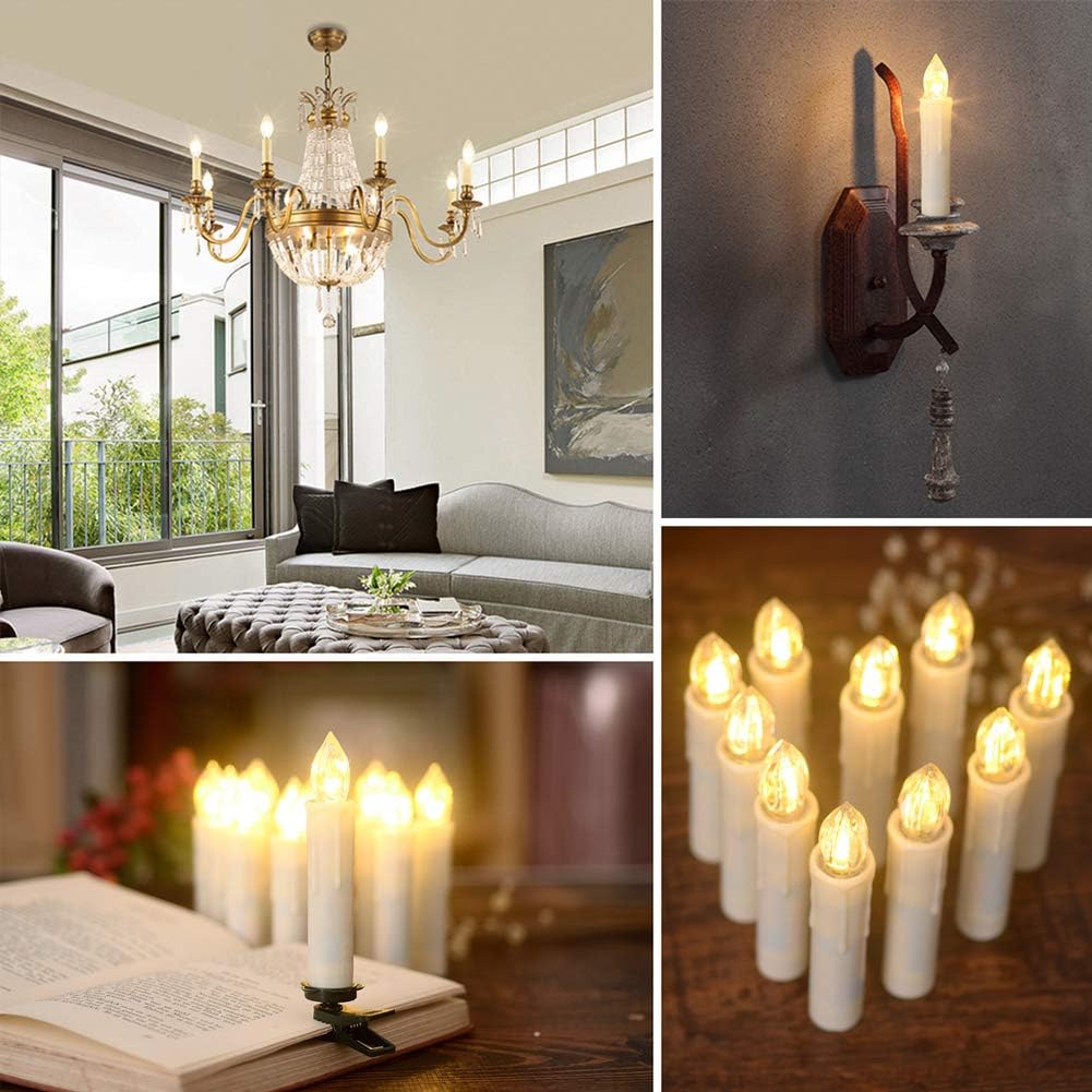 Velas de Navidad para ventana con control remoto, accesorios