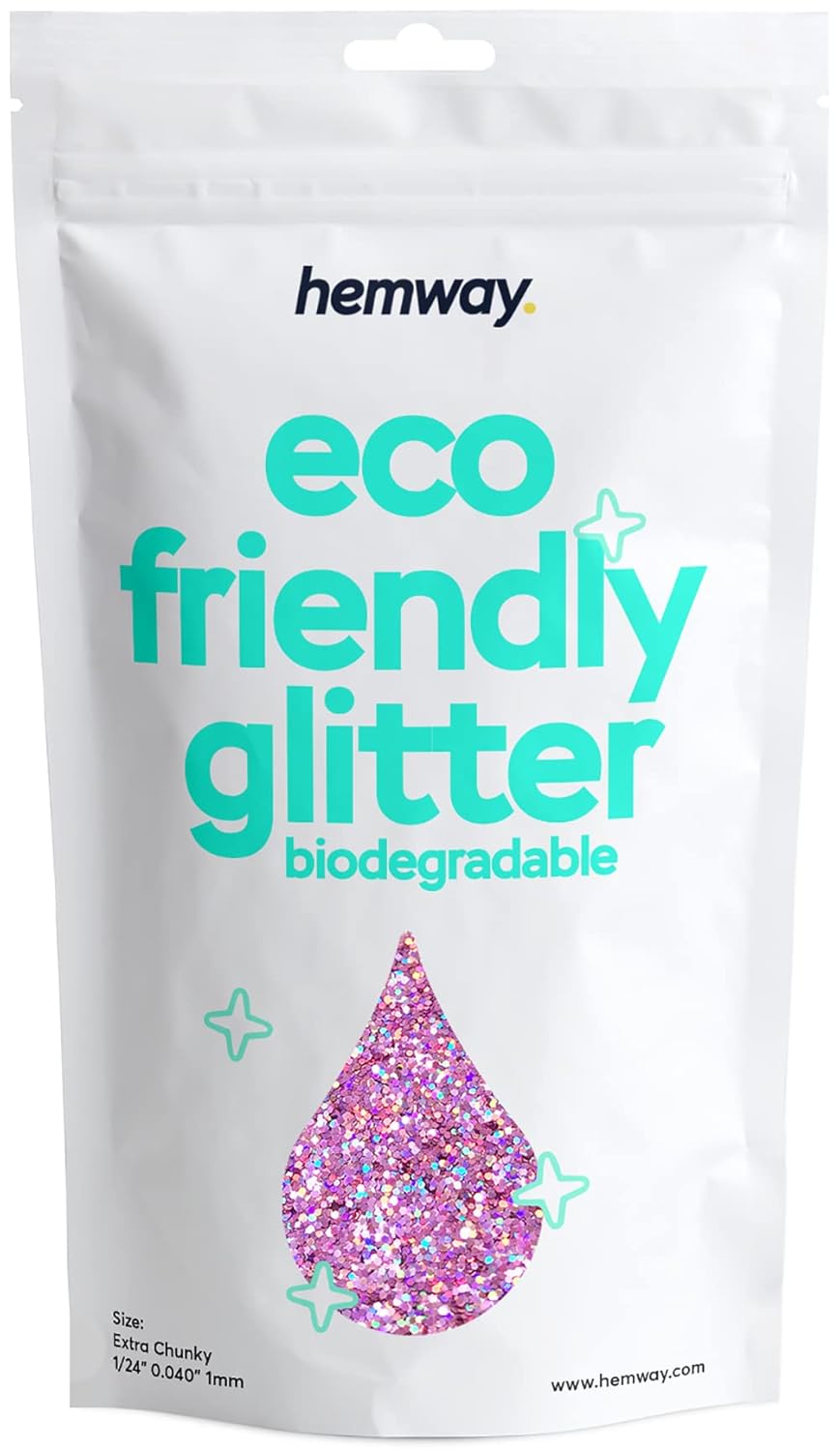 Hemway Purpurina biodegradable respetuosa con el medio ambiente, 3.53 oz3.5 onzas, biocosmética, segura, vegana para rostro, sombra de ojos, cuerpo,