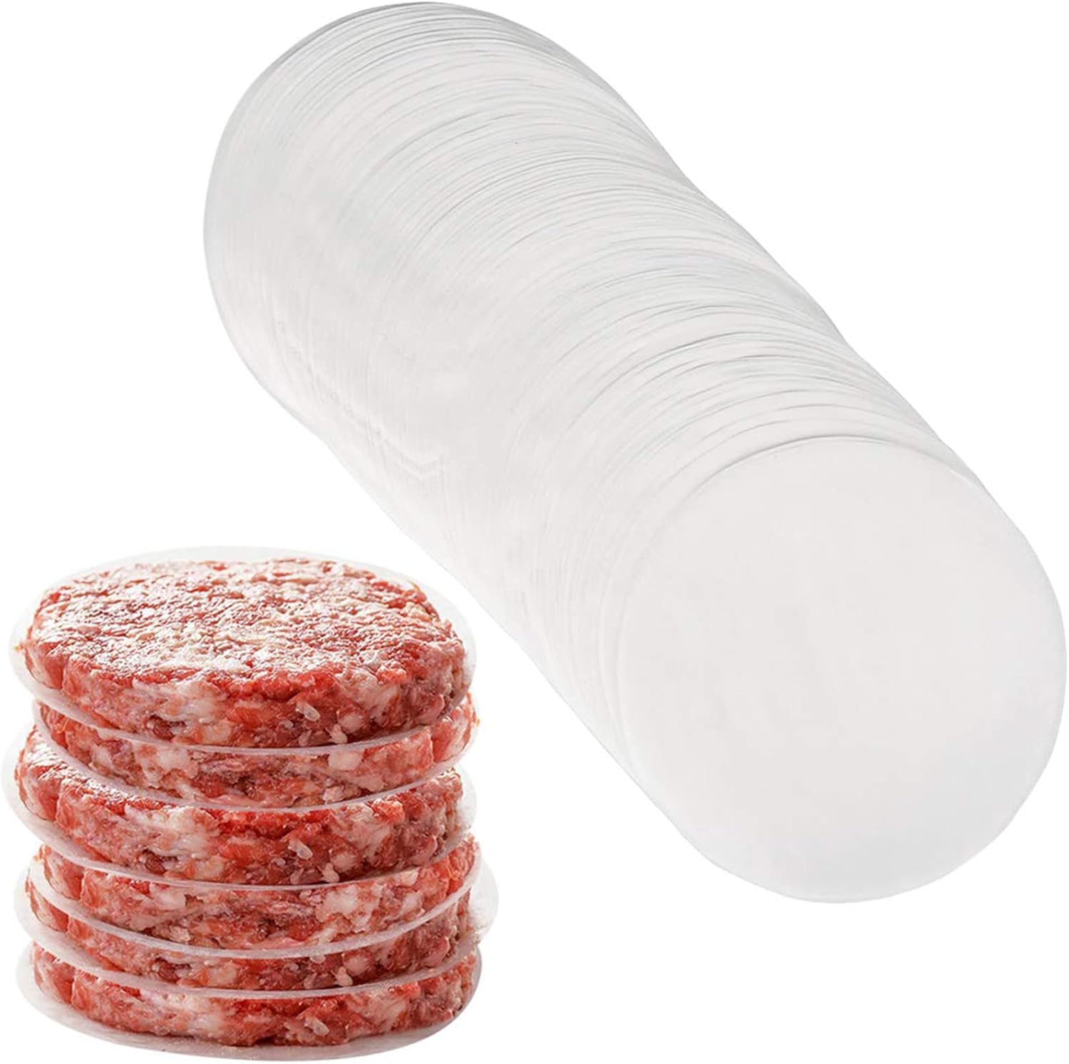 Rondas de papel para hamburguesa para prensa de hamburguesas de 44.5 pulgadas, 200 piezas de 4.5 pulgadas, hojas de papel de hamburguesa para