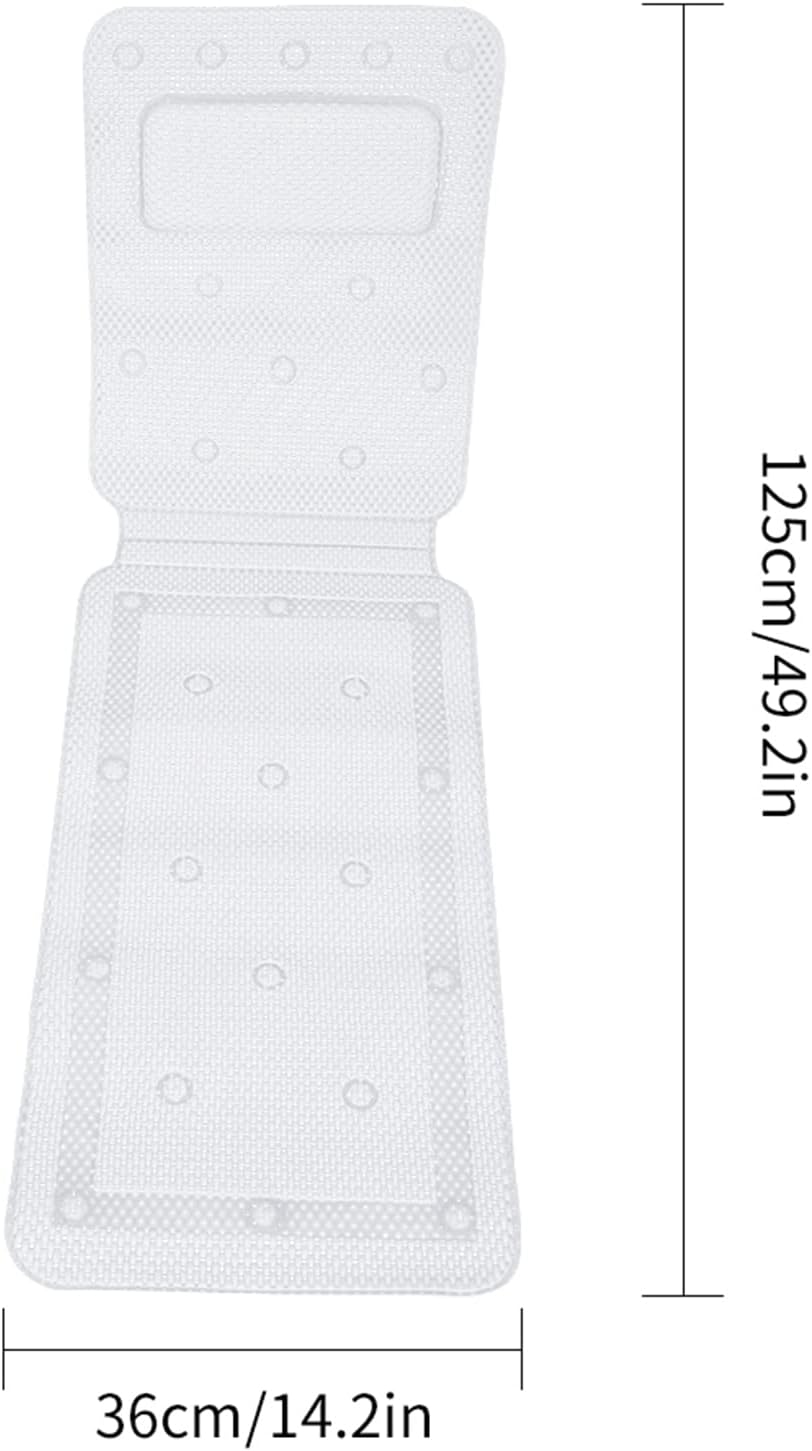 Alfombrilla de baño de cuerpo completo, 1 colchón de spa, antideslizante, cojín de lujo, suave, transpirable, acolchado, para tina, soporte para