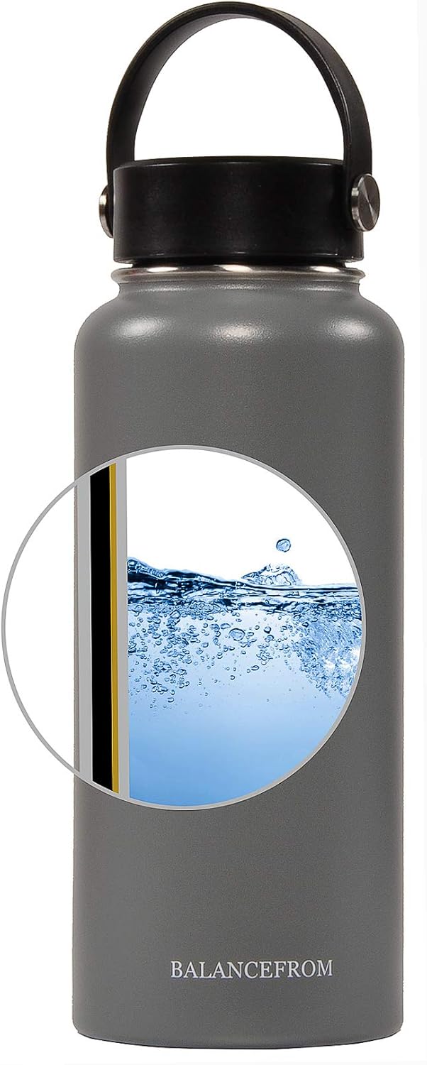 Signature Fitness Botella de agua de acero inoxidable con aislamiento al vacío de doble pared, 3 tapas incluidas, varios colores y tamaños