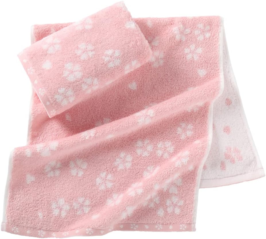 sense gnosis Juego de 2 toallas de mano color rosa súper suaves 100% algodón, diseño floral Sakura, súper suaves, altamente absorbentes, toallas de