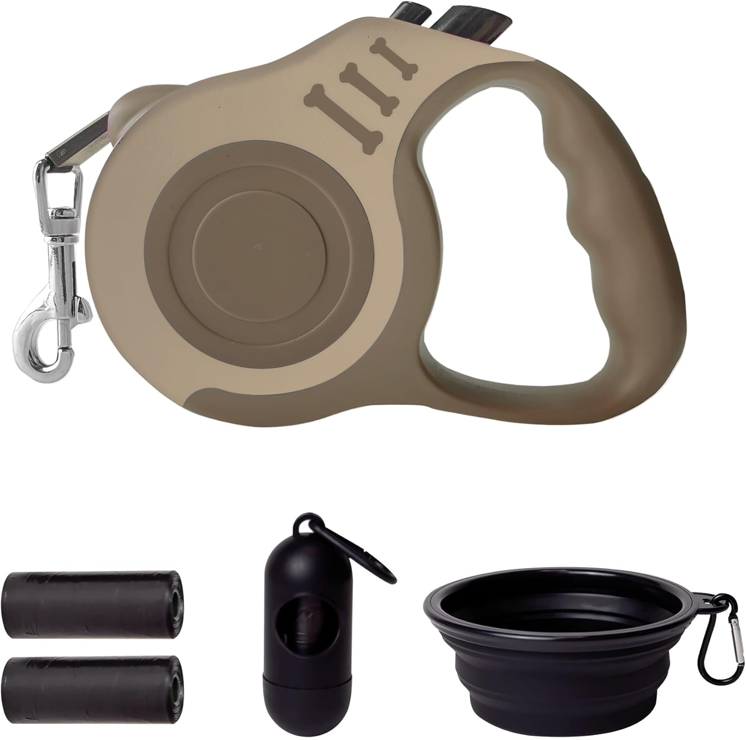 Correa retráctil para perros pequeños y medianos, automática, telescópica, para mascotas, 1016 pies, duradera y práctica, con recipiente plegable,