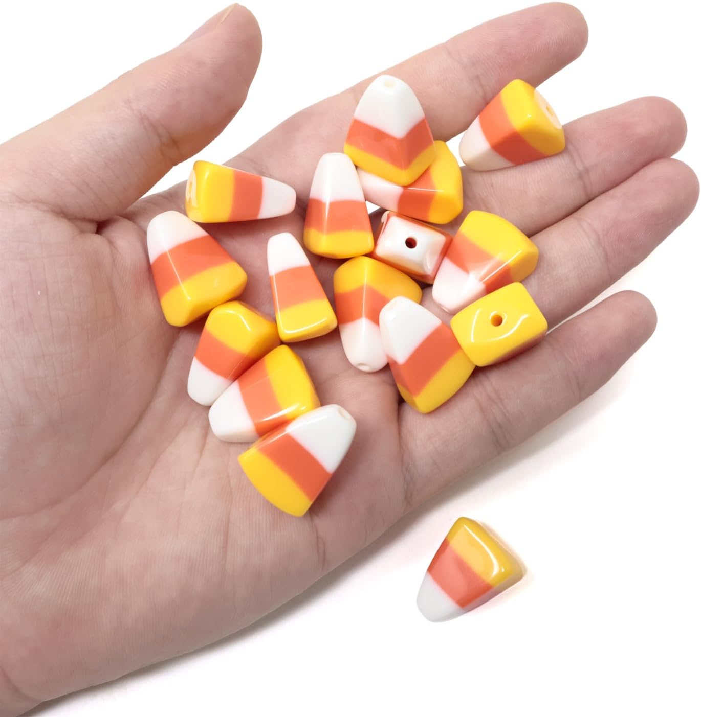 Honbay 24 cuentas de resina de maíz de caramelo artificiales para alimentos, cuentas espaciadoras de Acción de Gracias, Halloween, Navidad, cuentas