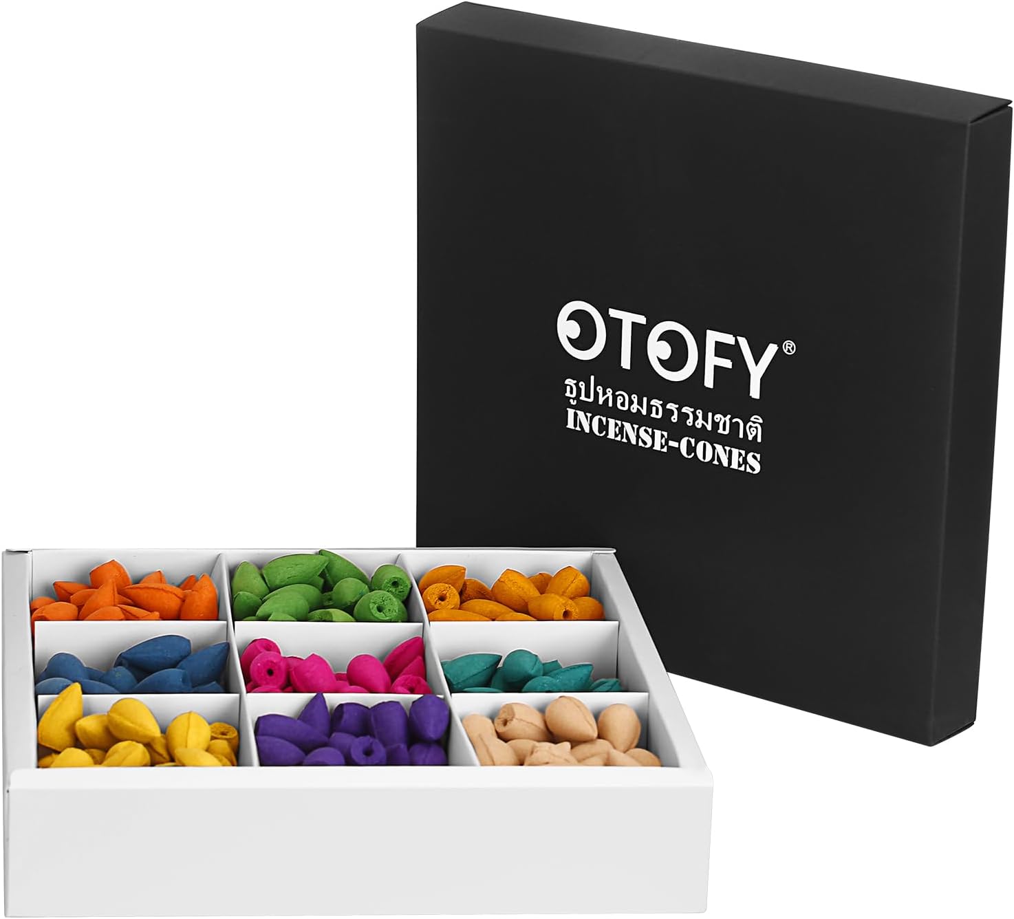 OTOFY Conos de incienso de reflujo para fuente de humo aromático de cascada, Haze Falls, 9 incienso mixto de cascada rosa lavanda para soporte de