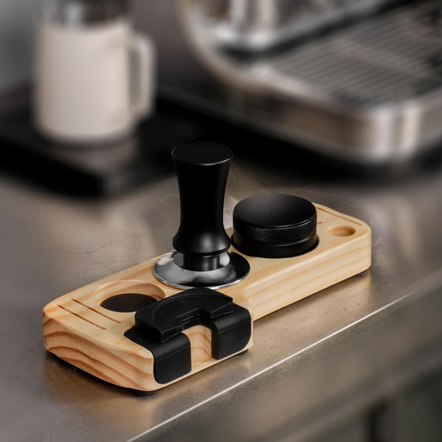 KLKCMS Soporte para filtro de café de madera, soporte para filtro de café, 51532.283 in2.126 in, práctico y duradero, tapete distribuidor de café