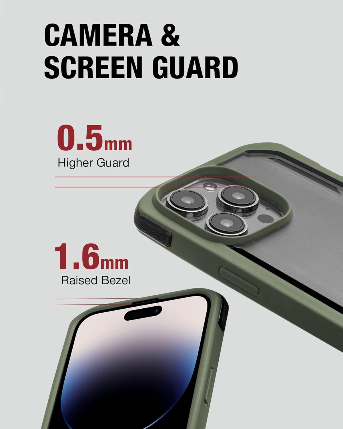 RAPTIC Funda segura para iPhone 14 Pro Max, protección contra caídas de 13 pies de grado militar, a prueba de golpes y arañazos, funda protectora no