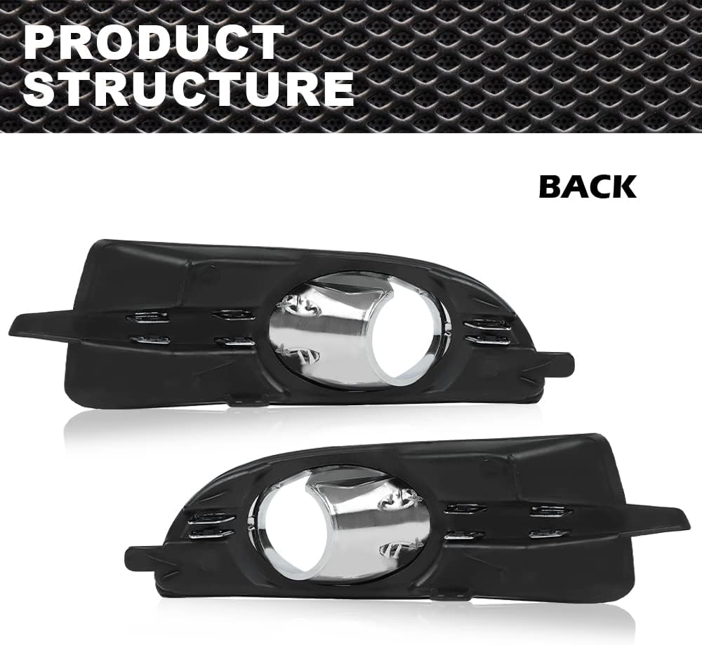 Cubierta de bisel de lámpara antiniebla compatible con Buick Lacrosse 2010 2011 2012 2013 Compatible con Buick Allure 2010 antiniebla cubierta de
