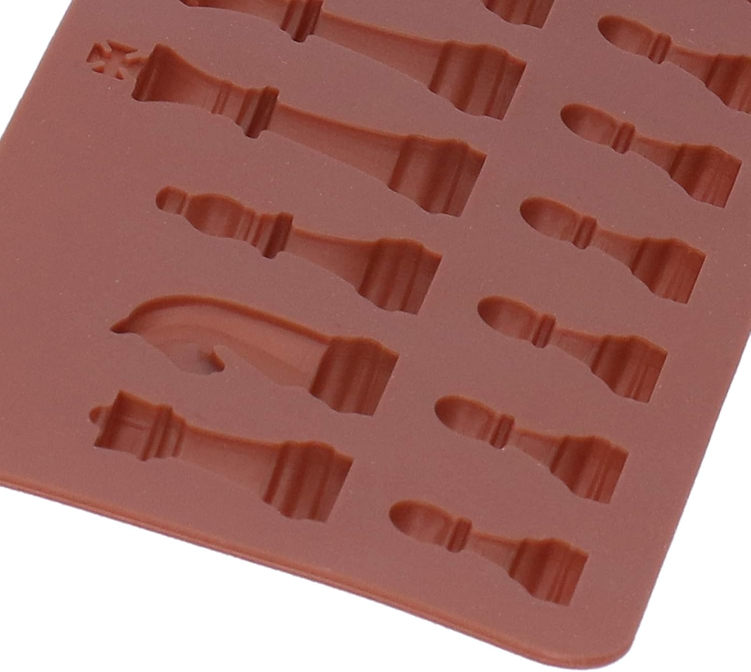 Molde de silicona para chocolate, molde de ajedrez con forma de fondant, molde de cubitos de hielo para bricolaje, dulces, pasteles, velas,