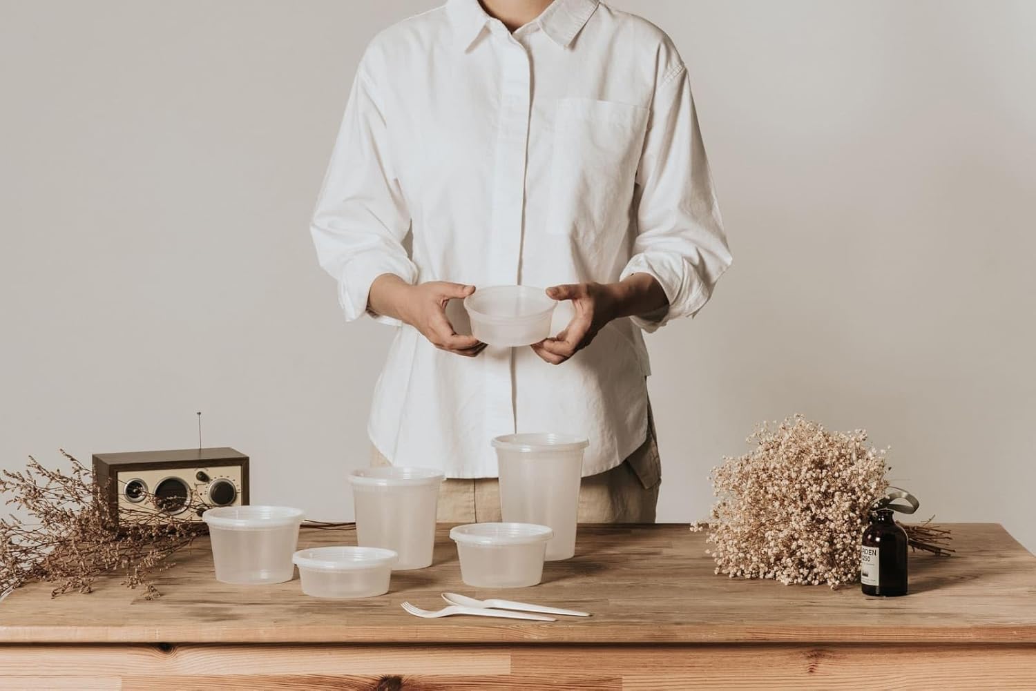 Klex Recipientes para delicatessen con tapas herméticas, sin BPA, de plástico pesado, para preparación de comidas, para sopa, congelador,