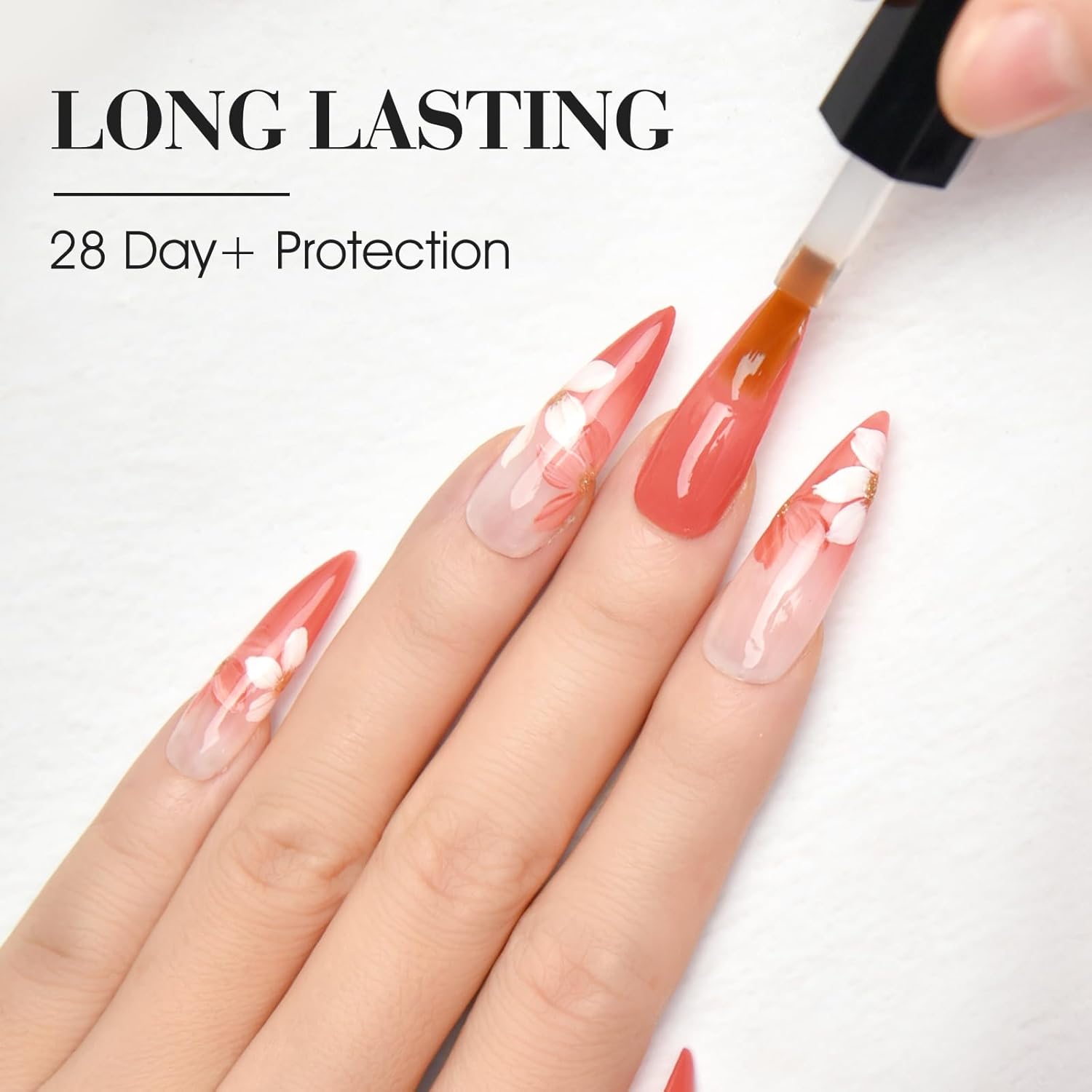 CANNI Juego de 2 esmaltes de uñas de gel sin hema, capa superior de gel sin hema, no se limpia, capa superior brillante y de larga duración, juego