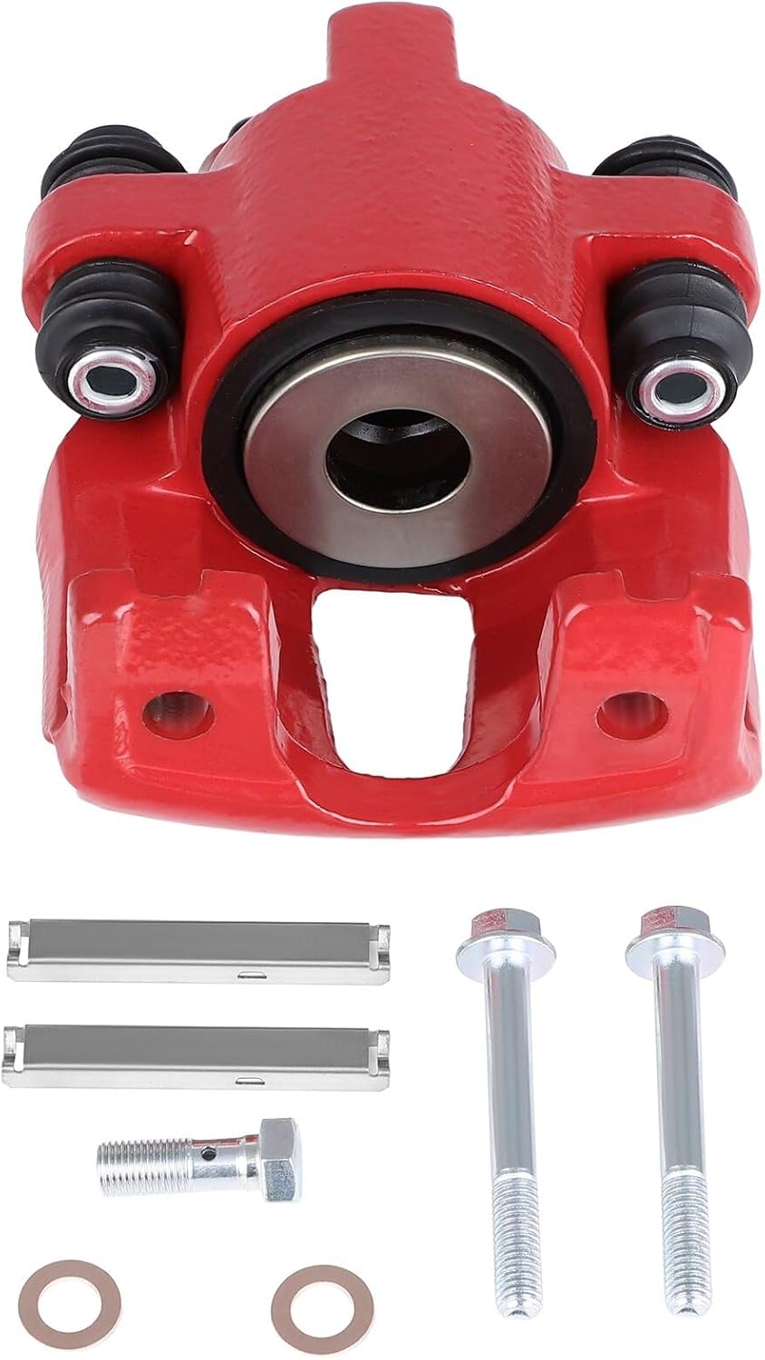 SCITOO Pinza de freno trasera izquierda sin soporte 18-4678 rojo compatible para Ford 1997-2004 para Lincoln 1998-2010