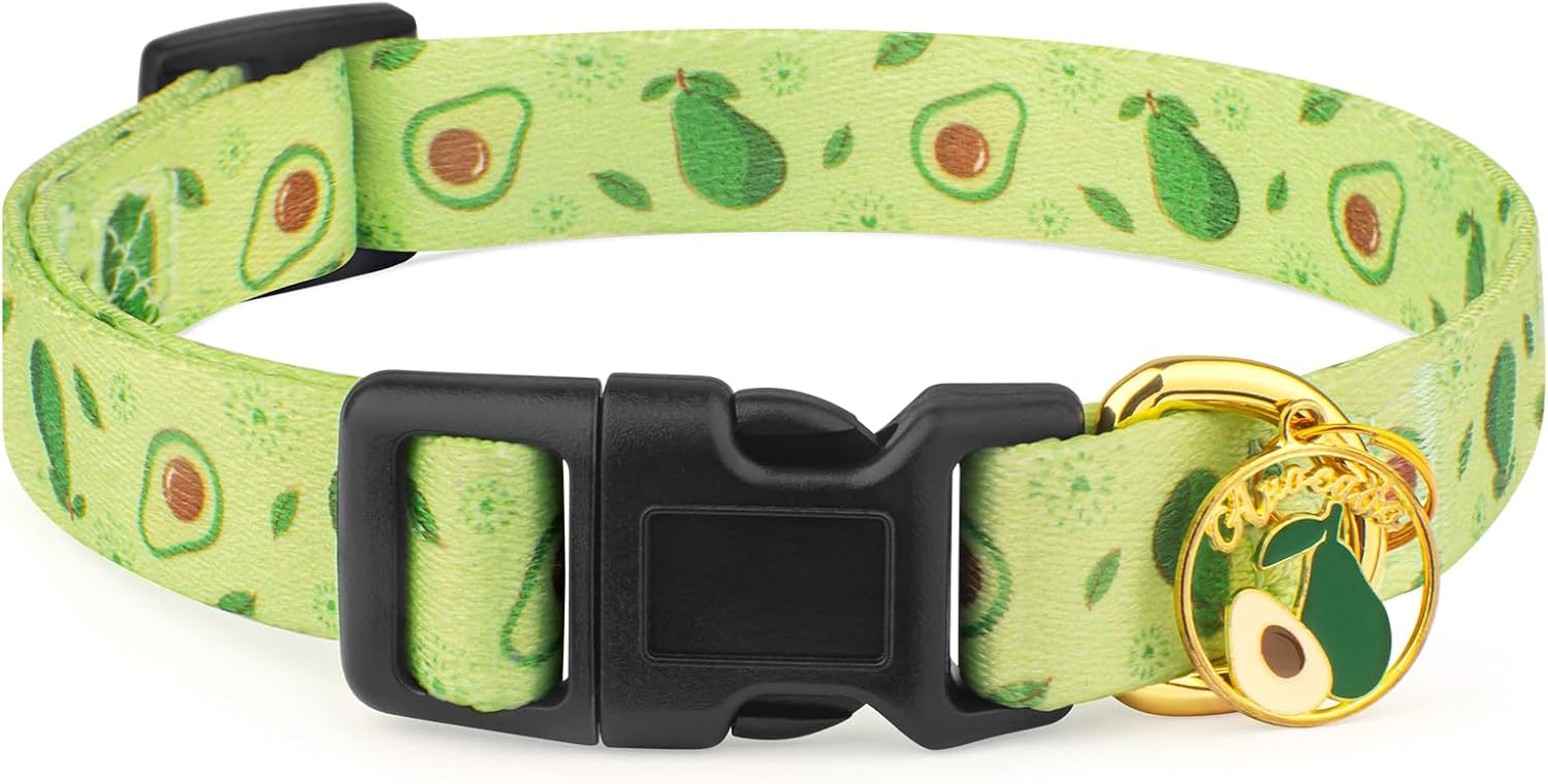 Collar de perro hecho a mano para perros pequeños, medianos y grandes, aguacate verde con colgante, moda de otoño e invierno, ideal para perros