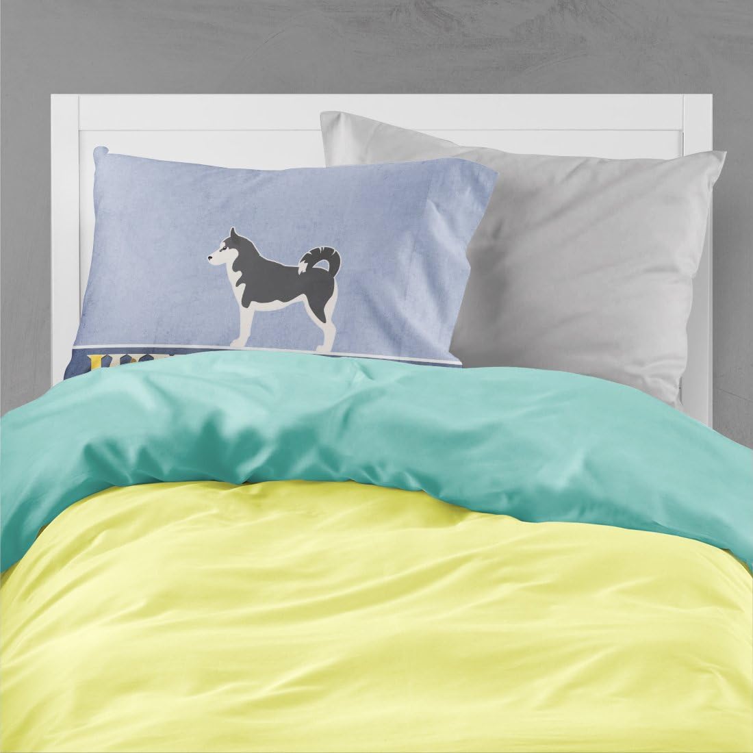 Caroline’s Treasures BB5584PILLOWCASE – Funda de almohada de tela de bienvenida de husky siberiano, estándar, ligera, súper suave, fácil de cuidar,
