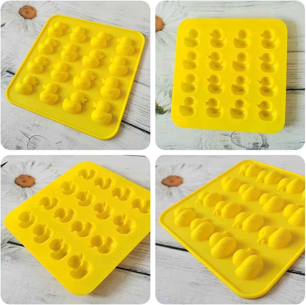 Molde de silicona para chocolate y pato, molde de silicona con forma de pato para hornear, 16 cavidades, antiadherentes, de grado alimenticio, para