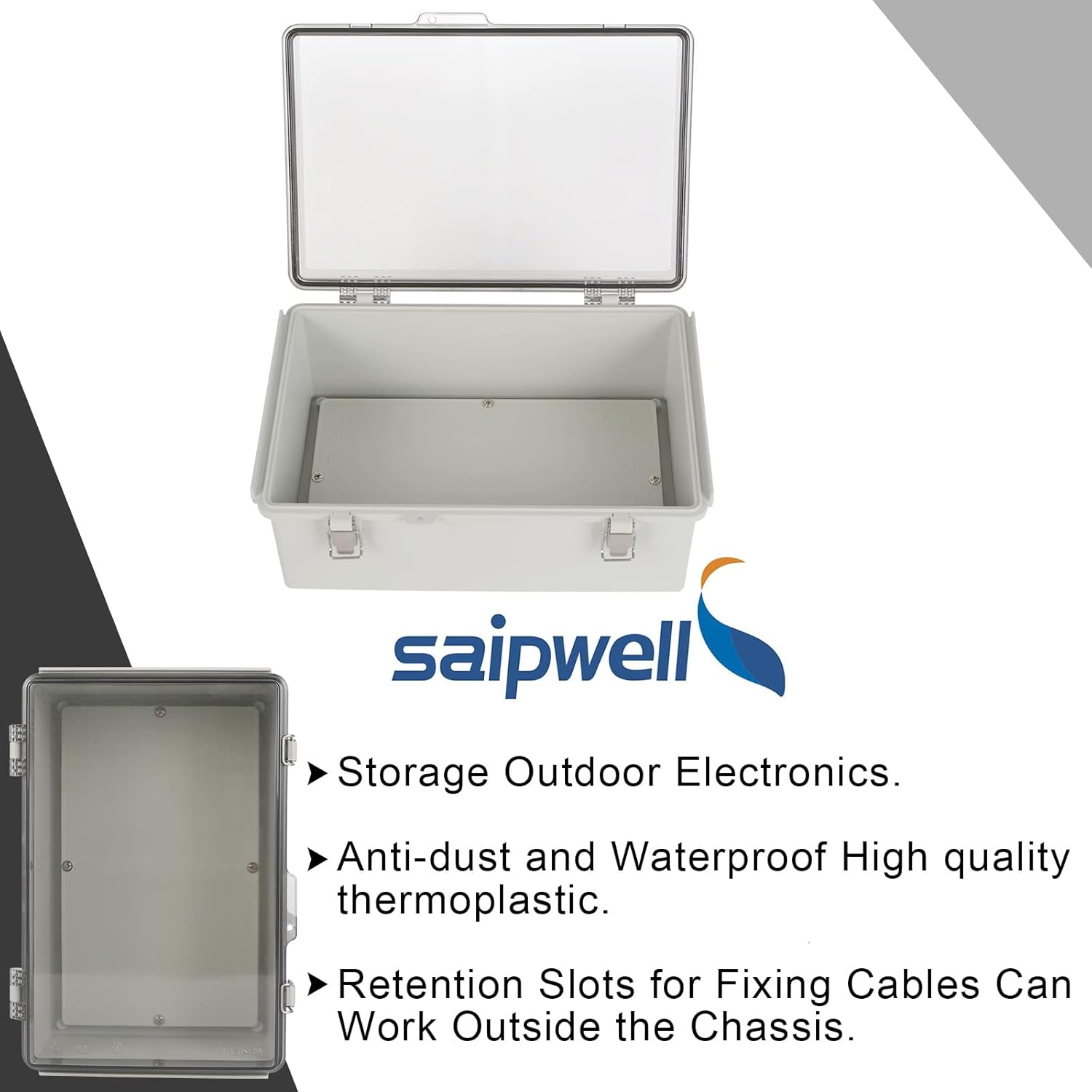 Caja de conexiones ABS plástico IP67 impermeable cajas eléctricas a prueba de polvo recinto eléctrico universal con soporte de pared para proyecto