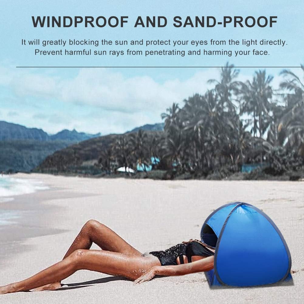 Refugio solar de playa, mini parasol para playa, refugio solar portátil totalmente automático, tienda de protección solar para protección solar