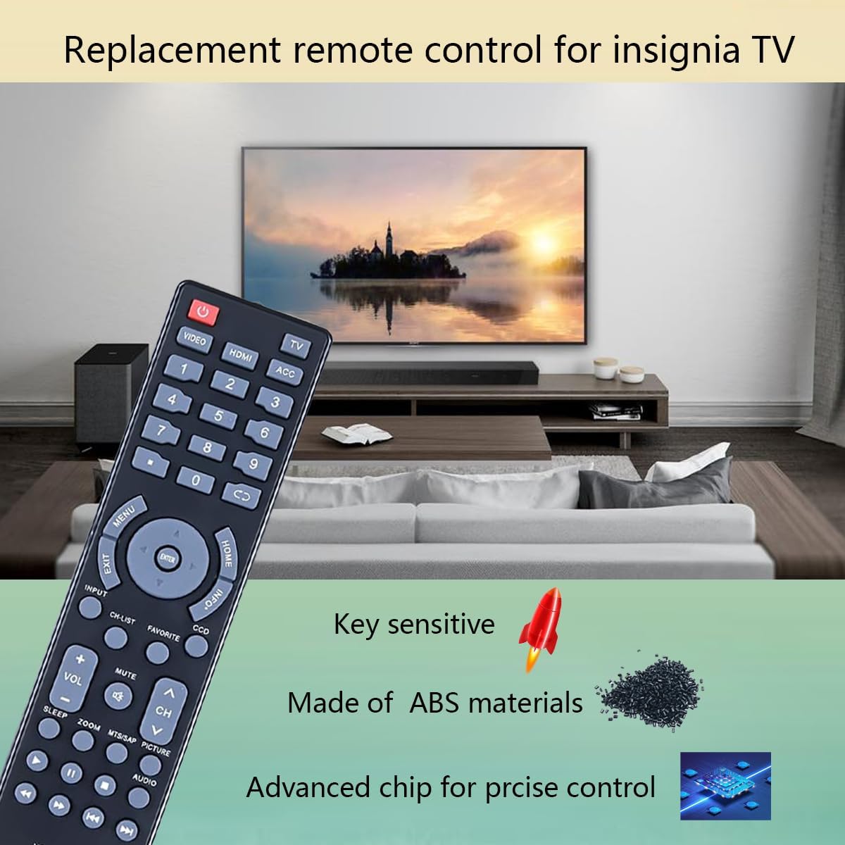 NS-RC03A-13 NSRC03A13 – Control remoto de repuesto para Insignia TV NS-42E470A13 NS-42E480A13 NS-42L260A13 NS-46E340A13 NS-46E480A13 NS-46L240A13