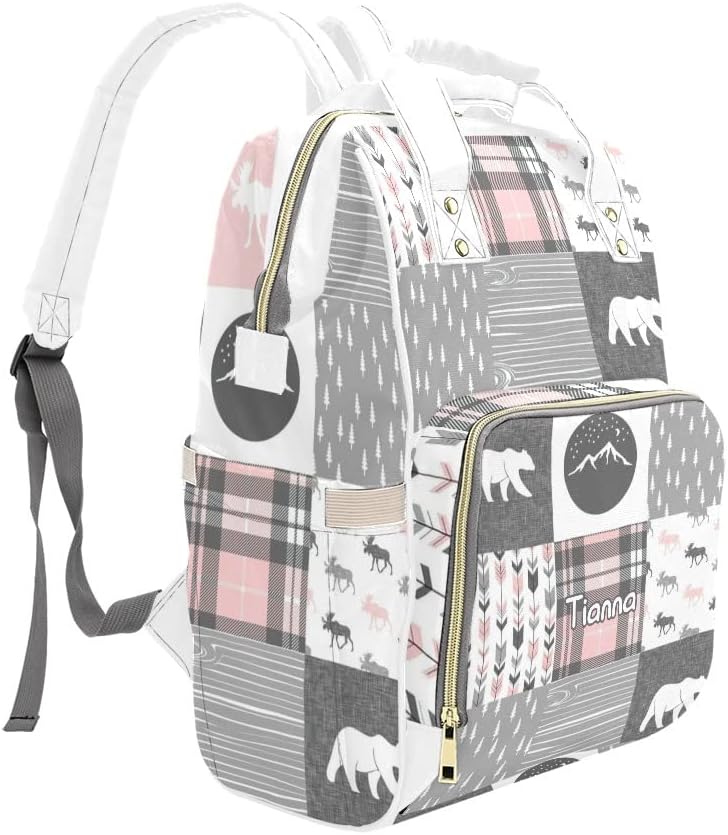Antler Little Man Woodland – Bolsas de pañales a cuadros con nombre para mamá, mochila de lactancia, bolsas de bebé, regalos para mujeres, Multi 2,