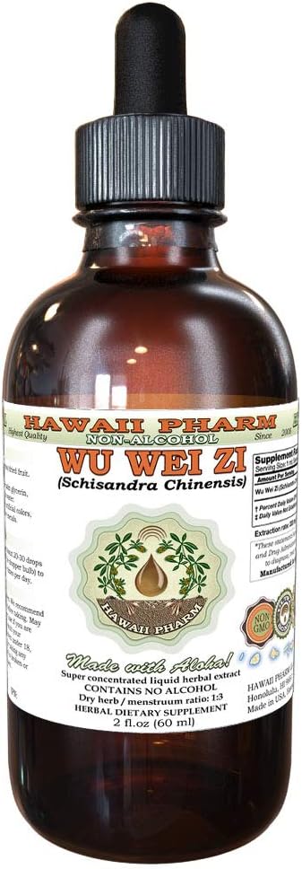 Hawaii Pharm LLC Wu Wei Zi, tintura de magnoliavina china (Schisandra Chinensis), extracto líquido de frutas secas, Wu Wei Zi, suplemento herbario