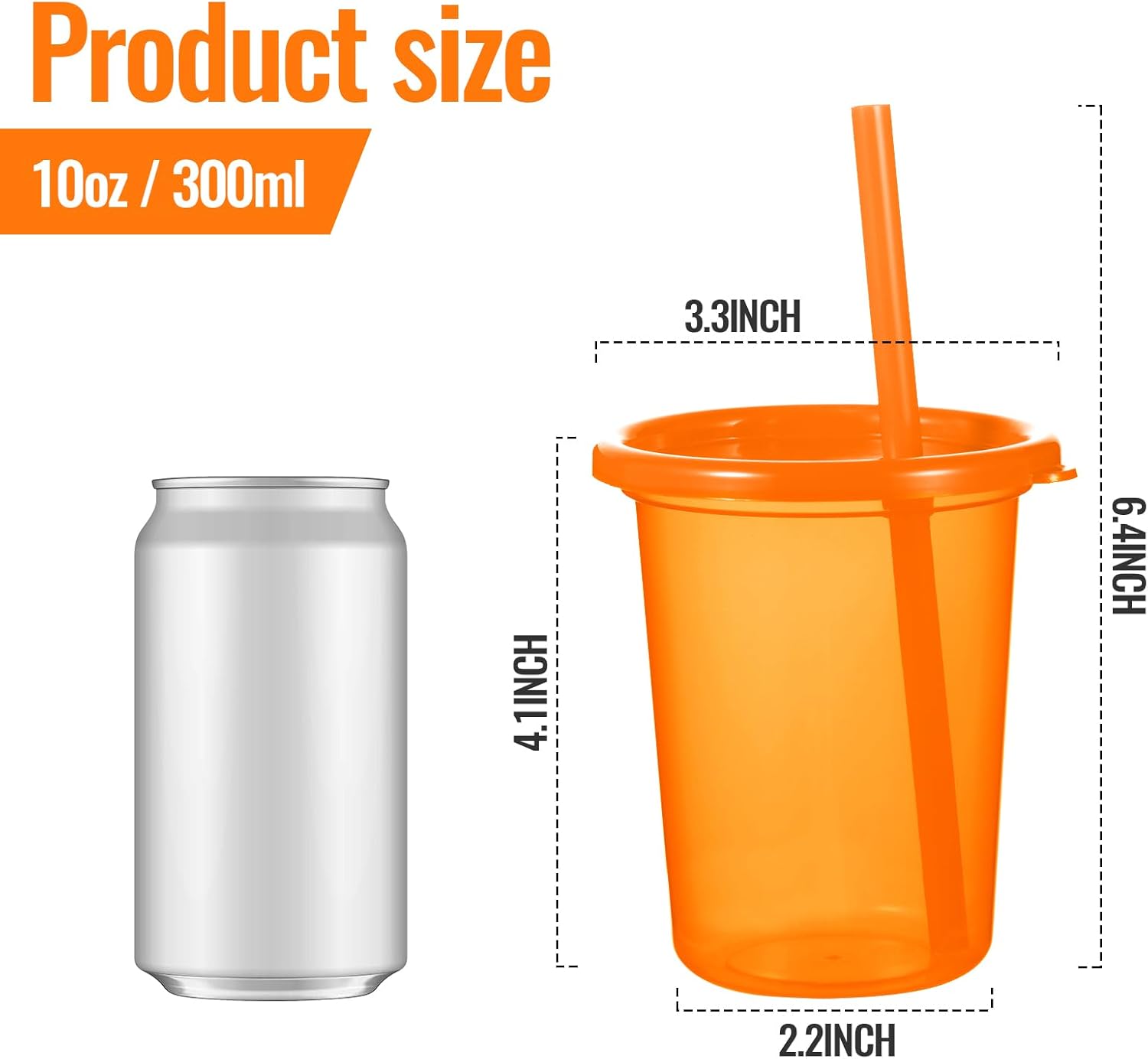 Nuanchu 12 vasos de plástico de Halloween para niños con tapas y pajillas, 10 onzas, reutilizables, con cara de calabaza, vasos para niños pequeños,