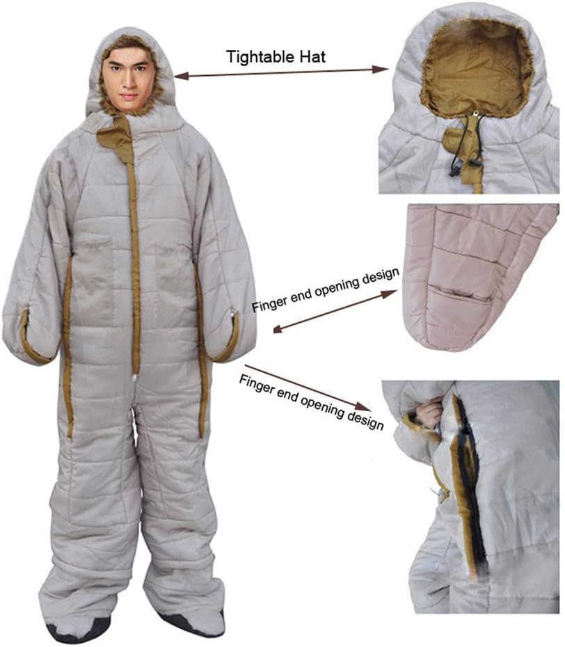 Gaorui Saco de dormir para mamá humanoide saco de dormir para acampar al aire libre, saco de dormir de invierno para interiores y exteriores,