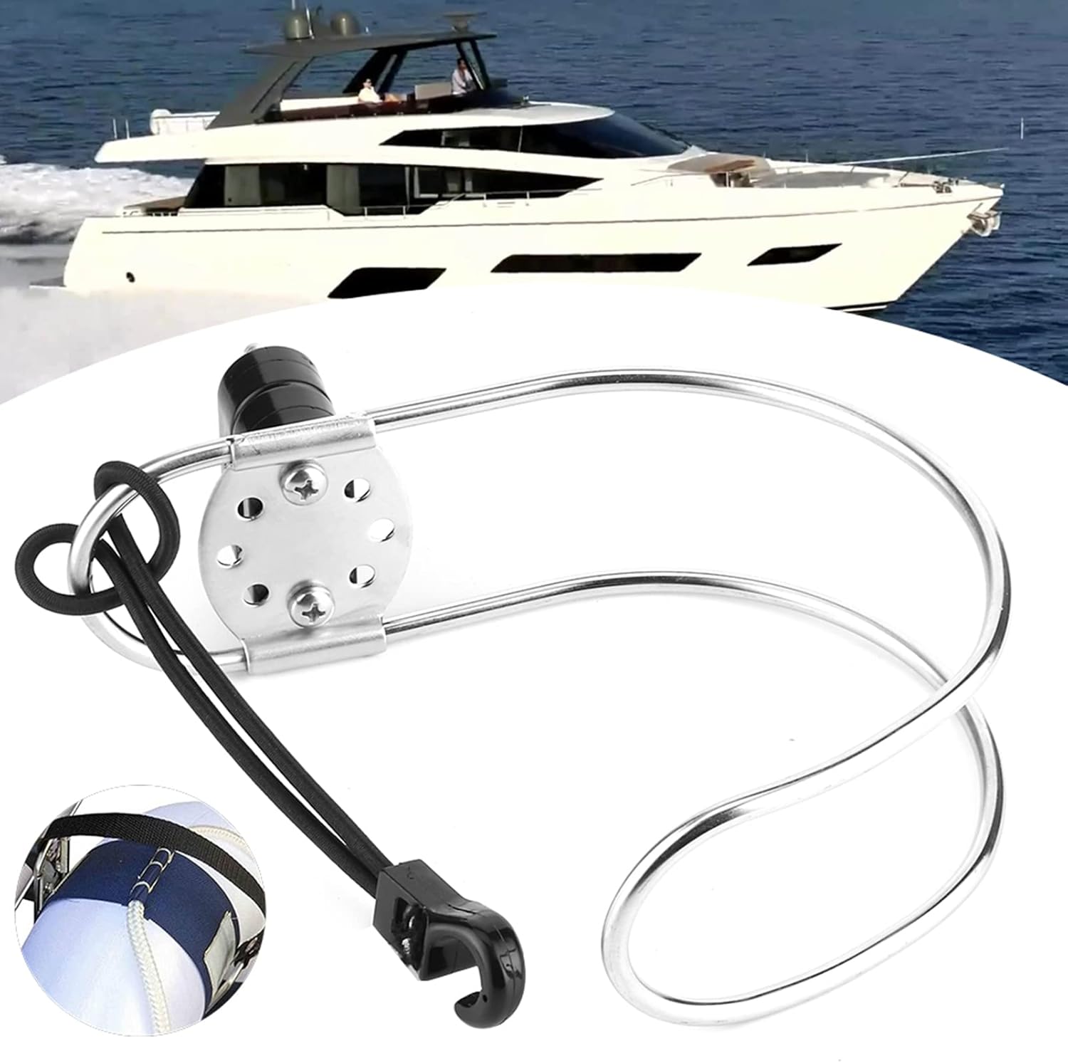 Boat Life – Soporte de anillo de almacenamiento de anillo de acero inoxidable sólido de 4.5 pulgadas, soporte de anillo de boya salvavidas de ángulo