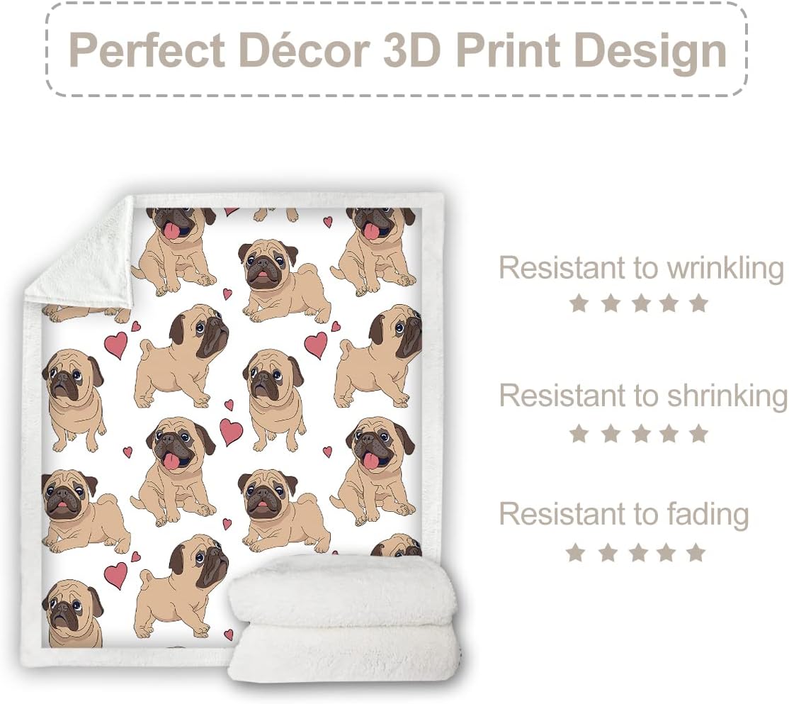 Sleepwish Pug Frazadas y Mantas