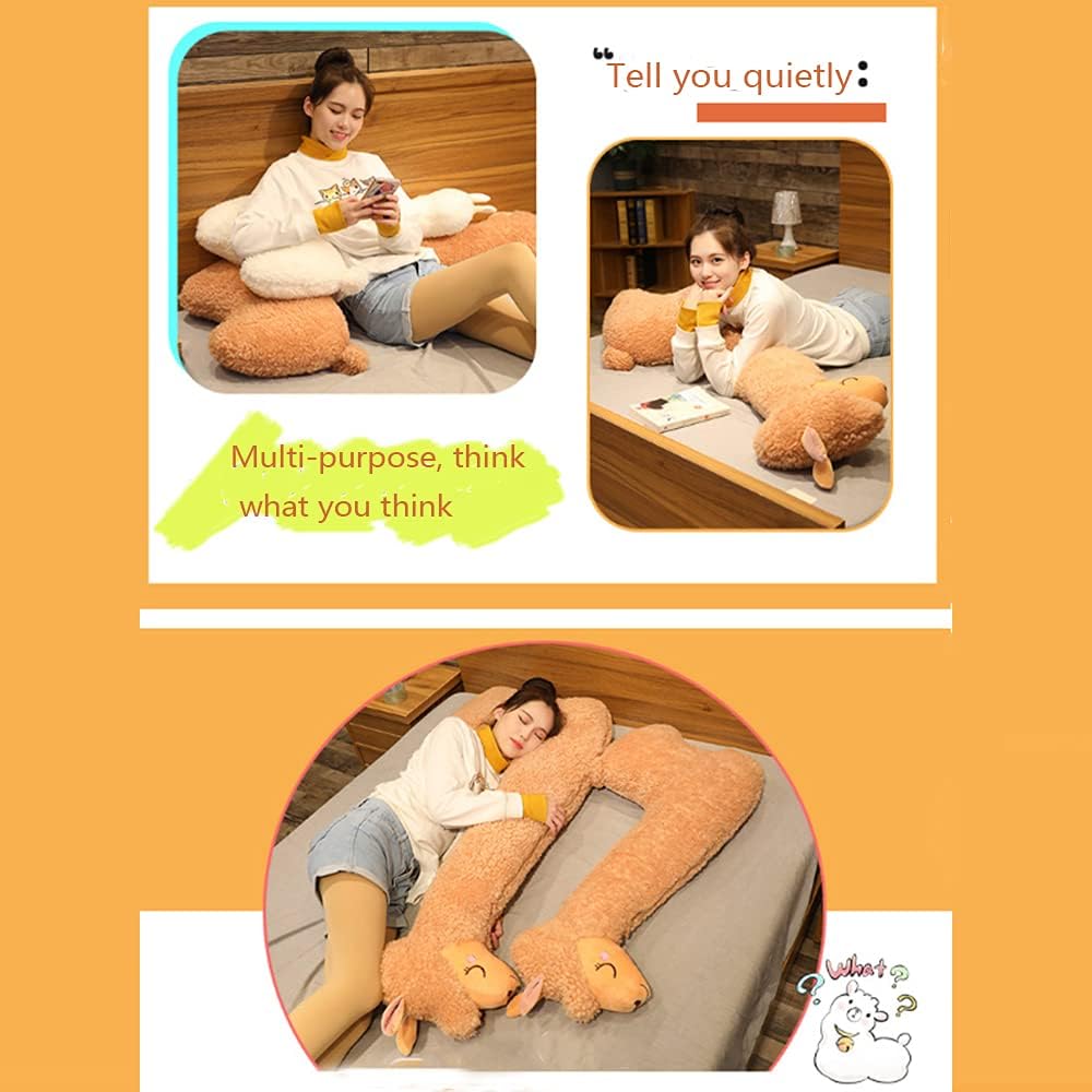 Almohada de cuerpo de llama, almohada gigante de felpa de alpaca de cuerpo largo, almohada larga de alpaca esponjosa, almohada larga de alpaca,