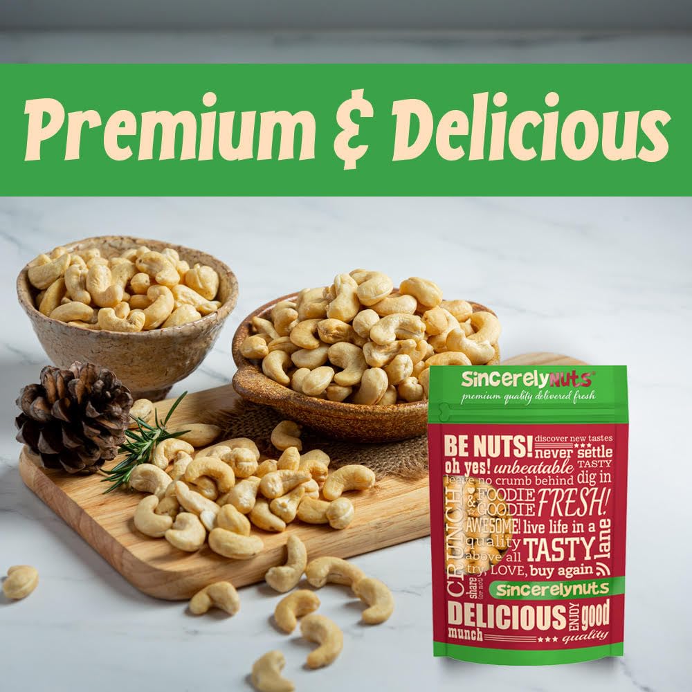 Sincerely Nuts Anacardos grandes grandes tostados y salados  Bolsa de tres libras  Snack Kosher de lujo  Fuente saludable de proteínas y contenido