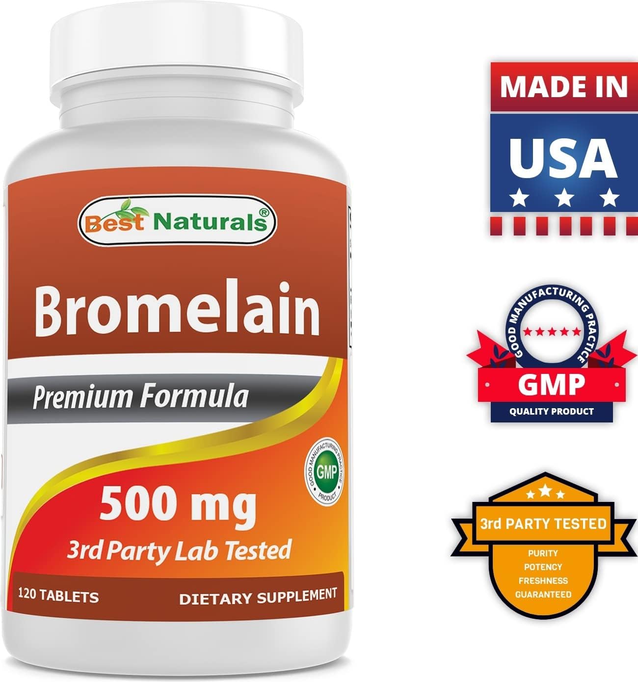 Best Naturals Bromelina 500mg 120 comprimidos (120 unidades (paquete de 2))