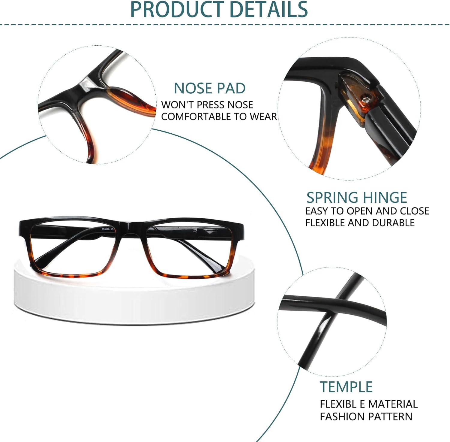 ZOECENT Paquete de 3 lentes de lectura progresivos multienfoque para mujeres y hombres, bloqueo de luz azul, bisagras de resorte, lectores de