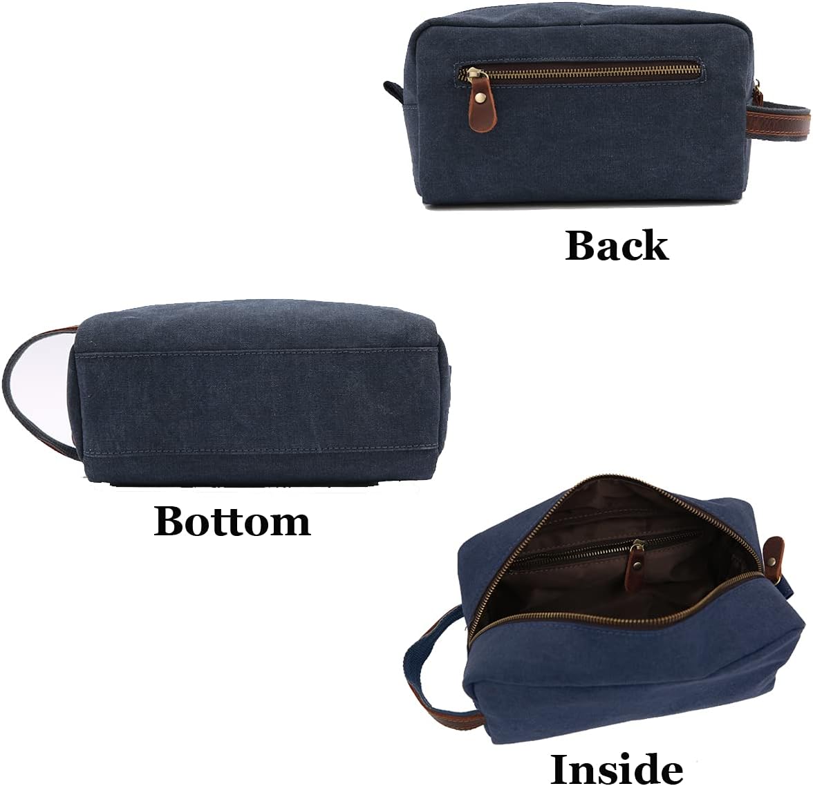 RC ROCKCOW Neceser personalizado bordado lona Dopp kit regalo personalizado monograma bolsa de afeitar con cremallera para hombres y mujeres,