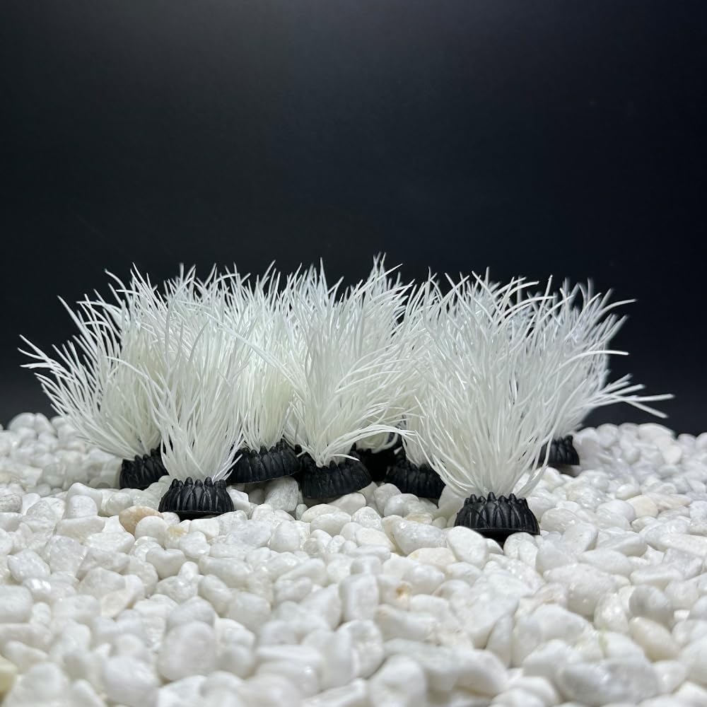 Smoothedo-Pets Plantas de acuario Decoraciones para pecera, 20 piezas de tamaño pequeño2 pulgadas de alto, planta artificial de plástico de peces de