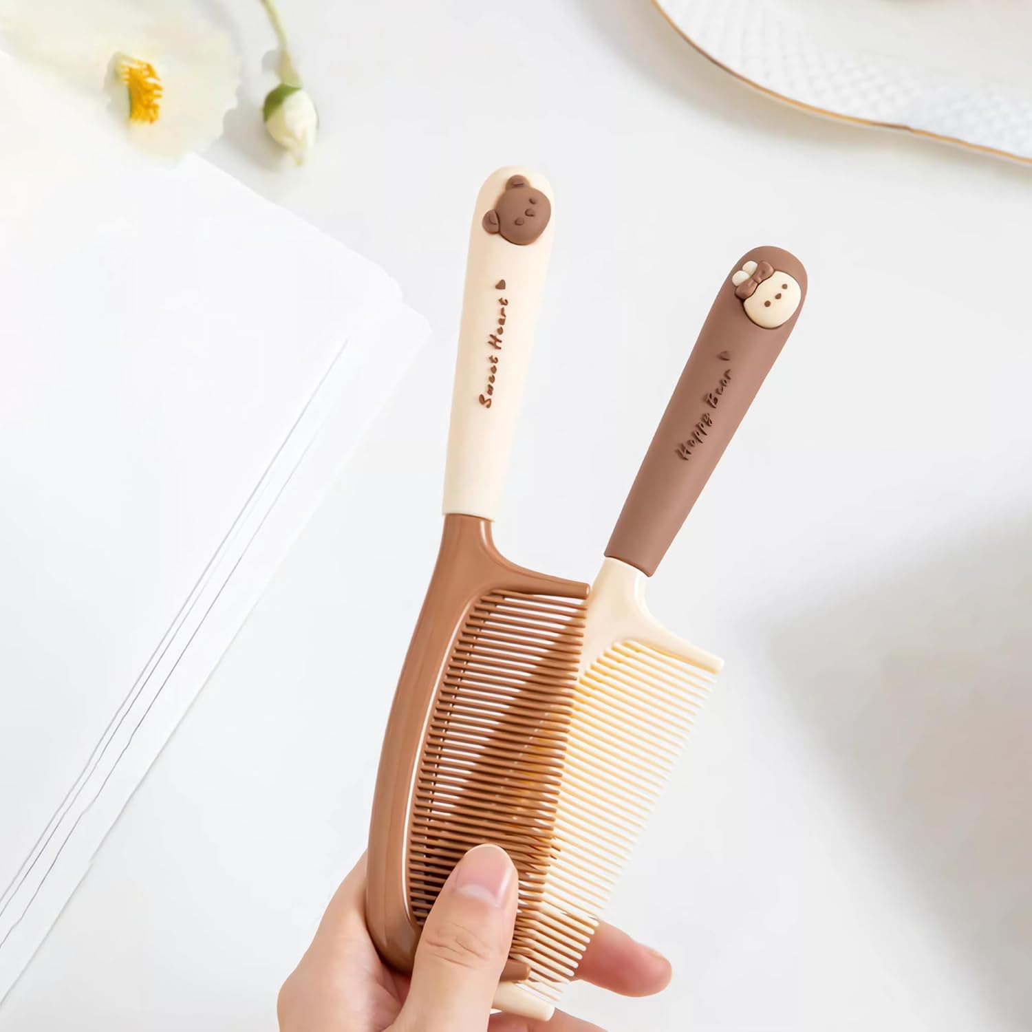2 cepillos de pelo para niños, antiestáticos, desenredantes, fáciles de desenredar con facilidad, peine sin dolor para hombres, mujeres, peinado