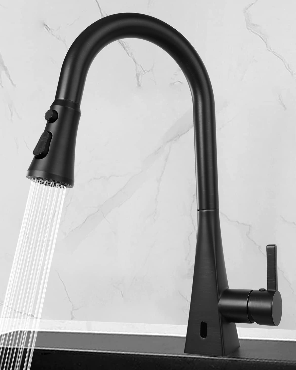 Hibbent Reemplazo de cabezal de grifo de cocina extraíble, boquilla rociadora de fregadero de cocina de 3 funciones con 10 adaptadores, compatible