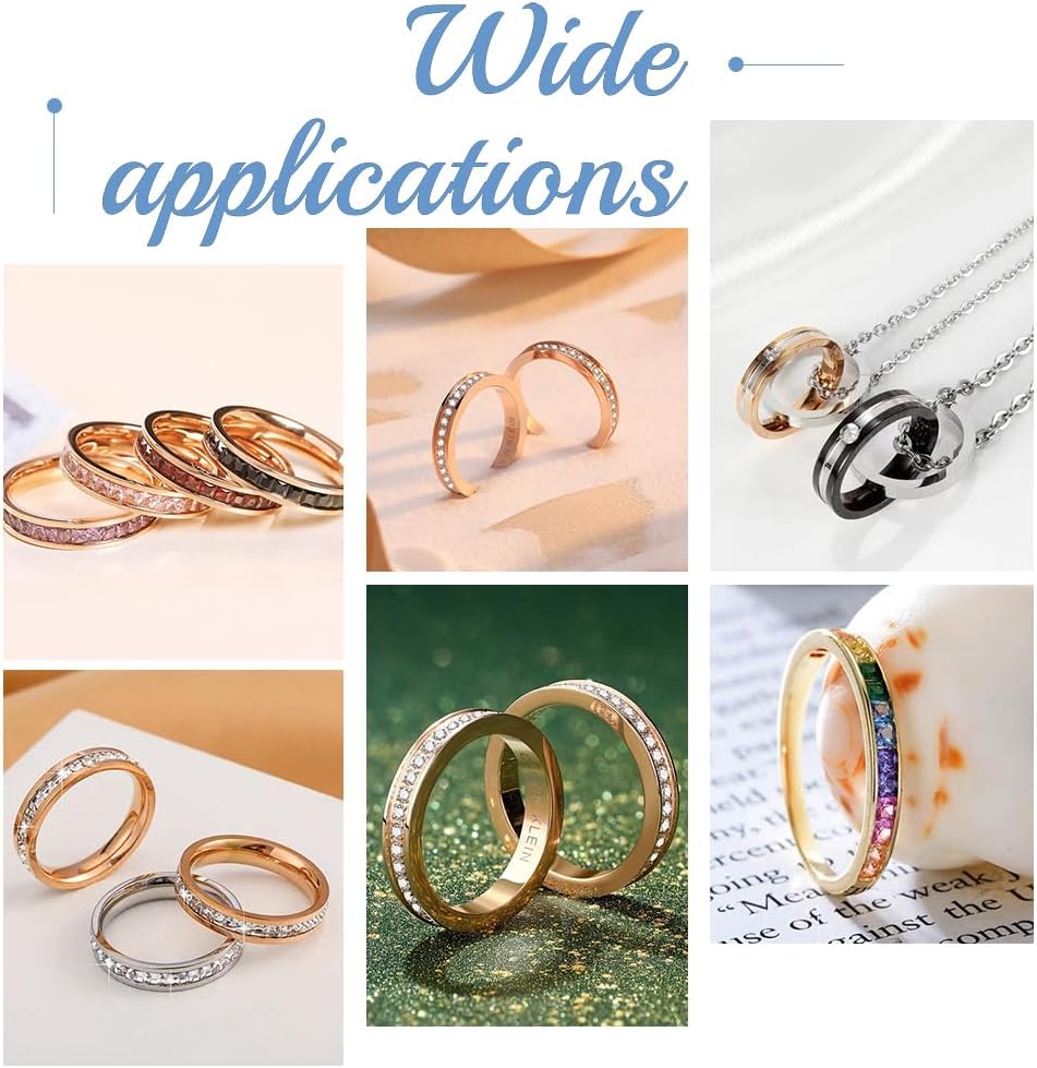 UNICRAFTALE Anillos de dedo con núcleo en blanco, anillo de dedo ranurado de acero inoxidable, banda ancha, anillo vacío redondo para