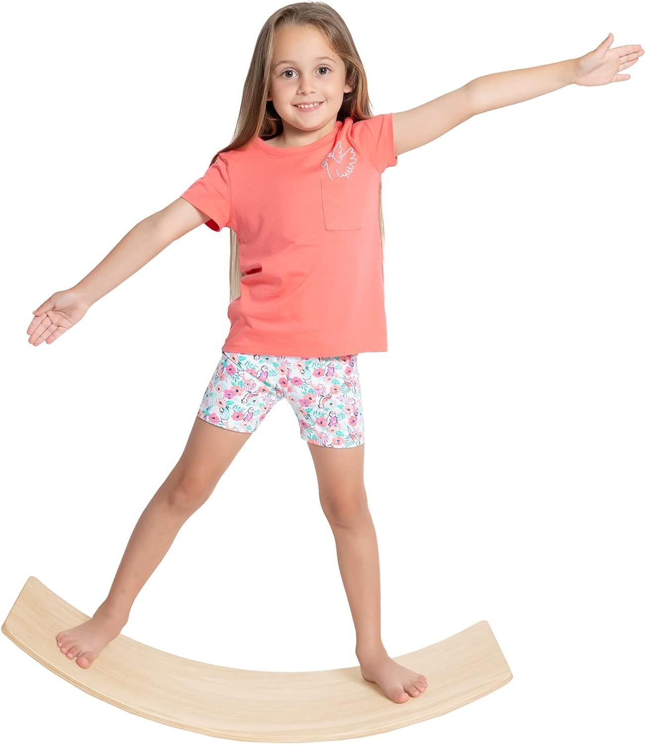 Tabla de equilibrio para niños, tabla tambaleante de 33 pulgadas, tabla de equilibrio de madera para niños pequeños, juguete de aprendizaje de