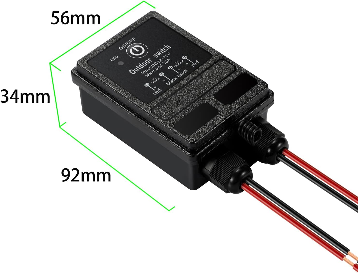 Interruptor de relé de control remoto impermeable, interruptor remoto inalámbrico de 328 pies de largo alcance, interruptor de control remoto de 12