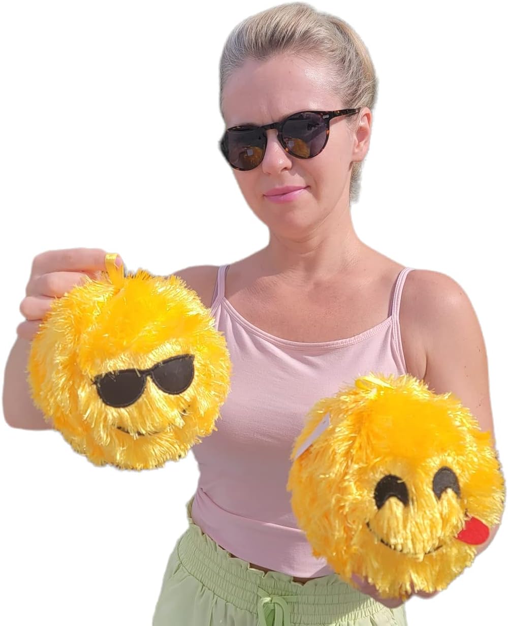 Bolas inflables para niños, bolas de emoji esponjosas de 6 pulgadas (paquete de 4)