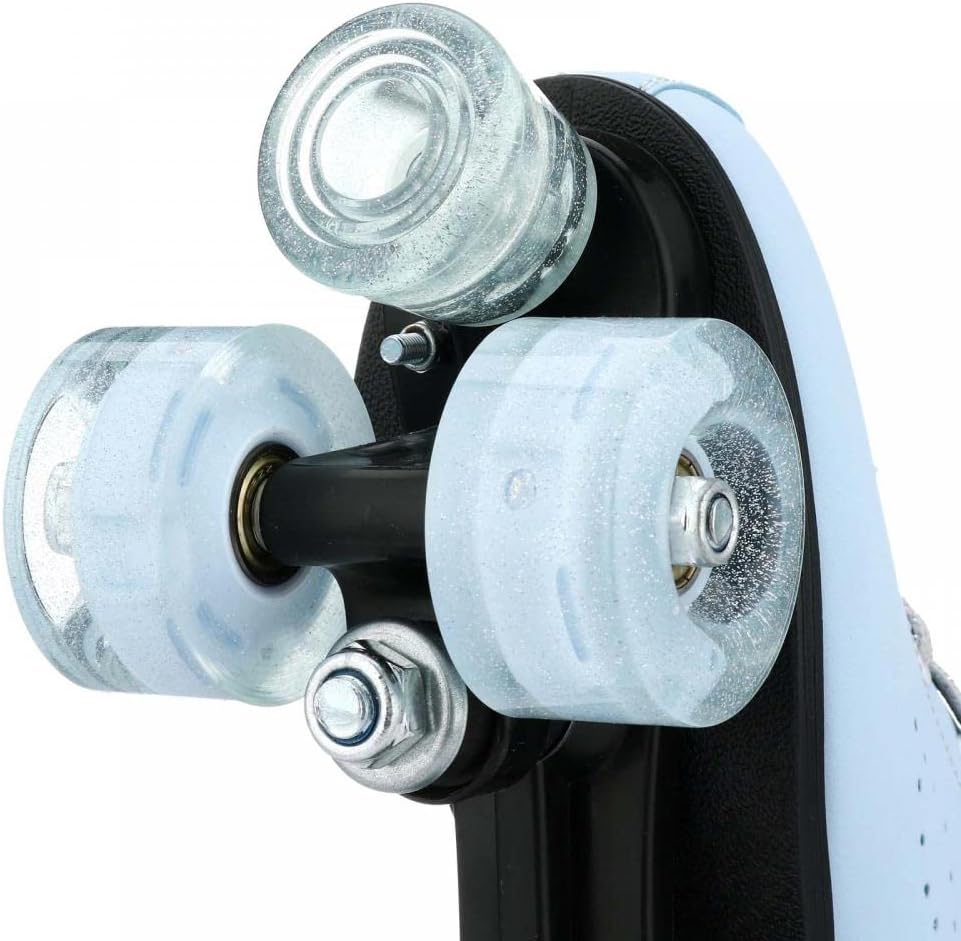 YYW Patines de ruedas para mujeres y hombres, de piel sintética de alta calidad, patines clásicos de doble fila, patines para interiores y