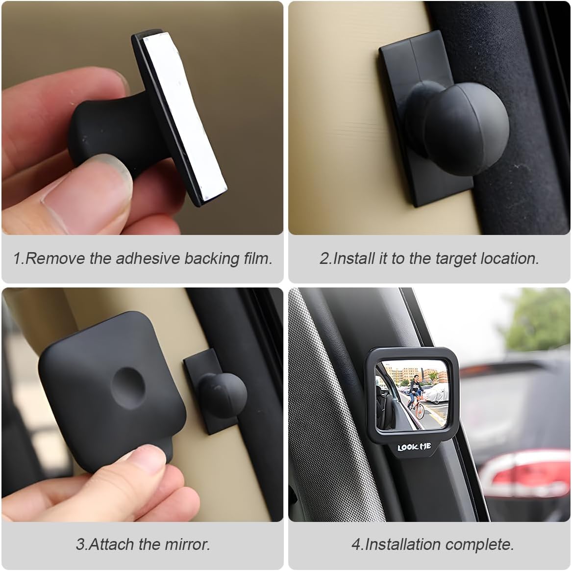 Espejo retrovisor del pasajero, espejo de punto ciego para puerta de salida y seguridad abierta, espejo retrovisor de segunda fila para automóvil