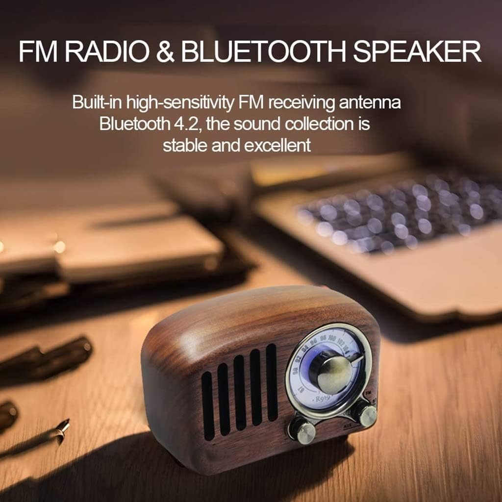 Vintage Radio Retro Nogal Madera FM Antiguo Estilo Clásico Fuerte Mejora Bajo